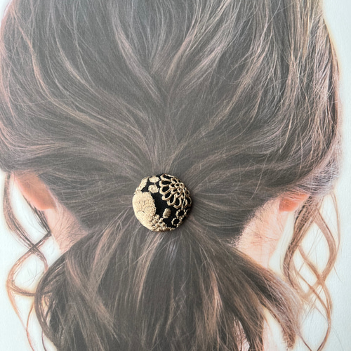 くるみボタン ヘアゴム インド刺繍リボン ヘアゴム ＋labo 通販