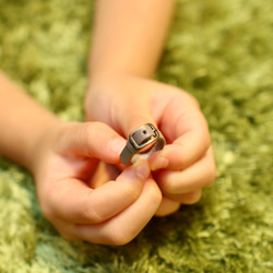 真皮小帶環 | 灰褐色 第3張的照片