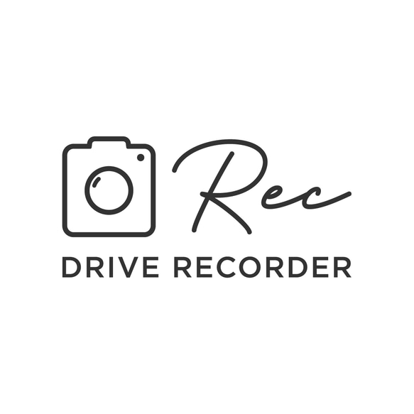 【車用】REC  カッティングステッカー │ ドライブレコーダー録画中 白黒２色展開 4枚目の画像