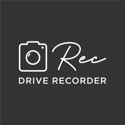 【車用】REC  カッティングステッカー │ ドライブレコーダー録画中 白黒２色展開 5枚目の画像