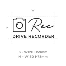 【車用】REC  カッティングステッカー │ ドライブレコーダー録画中 白黒２色展開 3枚目の画像