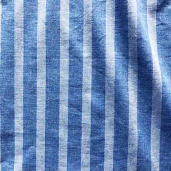 綿　織柄のブルーストライプ　サロンエプロン　 5枚目の画像