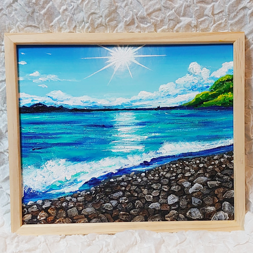 油絵 絵画 【丸子海岸の夏】 絵画 HR 通販 14349971|Creema 油絵 絵画 【丸子海岸の夏】 絵画 HR 通販 14349971|Creema