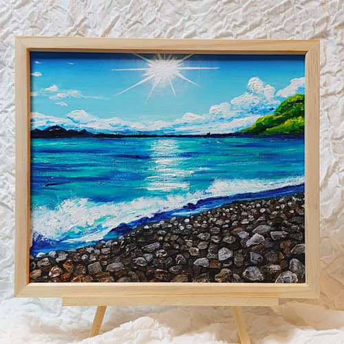 油絵 絵画 【丸子海岸の夏】 絵画 HR 通販 14349971|Creema 油絵 絵画 【丸子海岸の夏】 絵画 HR 通販 14349971|Creema