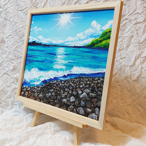油絵 絵画 【丸子海岸の夏】 絵画 HR 通販 14349971｜Creema