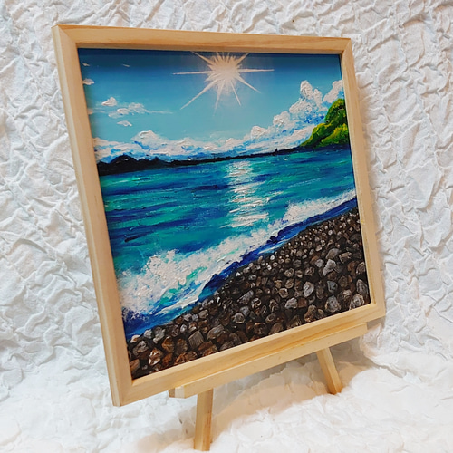 油絵 絵画 【丸子海岸の夏】 絵画 HR 通販 14349971|Creema 油絵 絵画 【丸子海岸の夏】 絵画 HR 通販 14349971|Creema