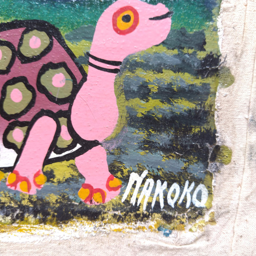 アフリカ絵画『 Kiboko and animals 』ティンガティンガ by