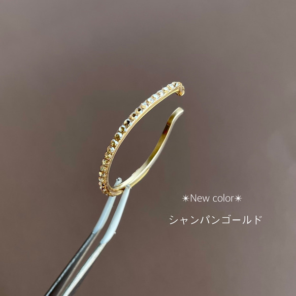 【14kgf】ラインストーンWリングEarCuff 7枚目の画像