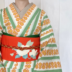 可愛いレトロポップな木綿着物 着物 花鹿 kajika 通販 14350330