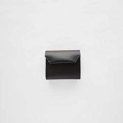ミニ財布 本革 イタリアンレザー 小さい財布 ミニウォレット 日本製 ブラック 黒 [MOLVAR] 1枚目の画像