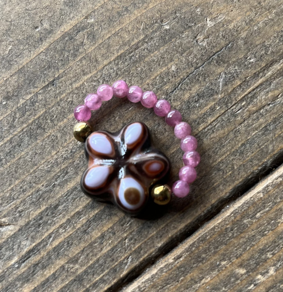 特別出品 開光☆女性の為の蓮花羊眼天珠リング3 指輪・リング dzi