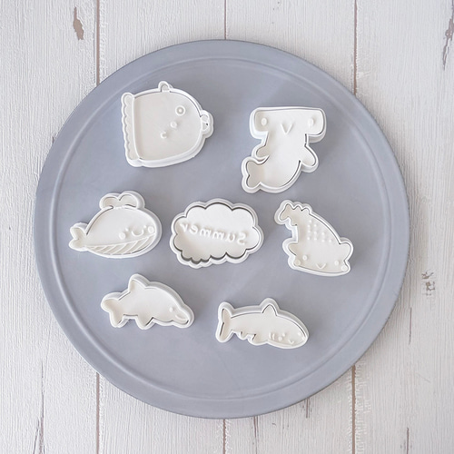 海の生き物たち（M） 全19種類！ クッキー型（スタンプ付き） クッキー