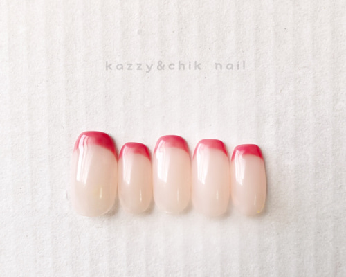 ネイルチップ 〜ピンクフレンチ〜 ネイルチップ（つけ爪） kazzy&chik