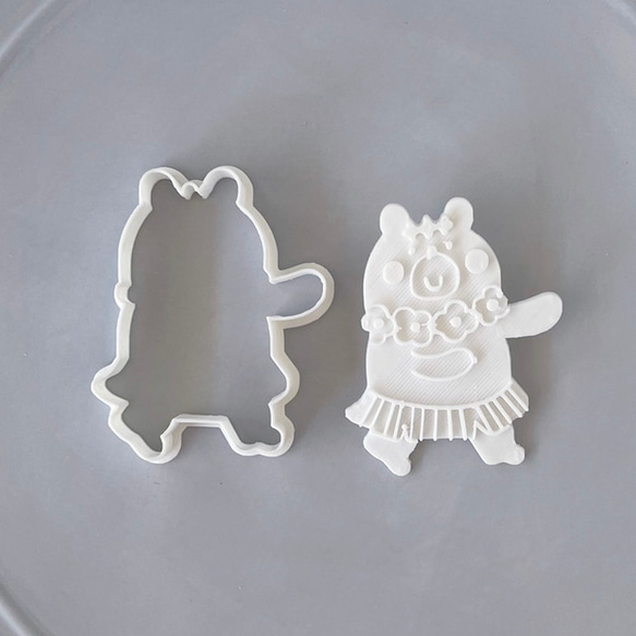 アロハなフラくまくん　クッキー型（スタンプ付き） 3枚目の画像