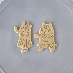 アロハなフラくまくん　クッキー型（スタンプ付き） 2枚目の画像