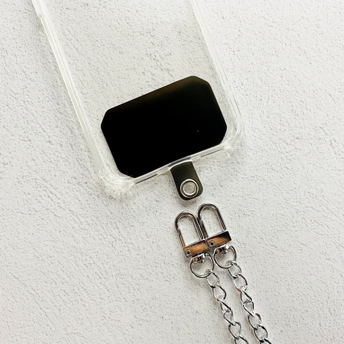 肩掛け 携帯 ストラップ シルバー チェーン】スマホ ショルダー