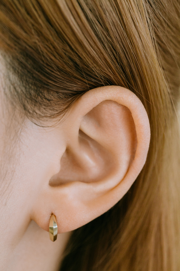 14K金 ゴールド 耳 鼻 軟骨 ニップル ヘリックス トラガス メンズ レディース フープ ピアス リング イヤリン 8枚目の画像
