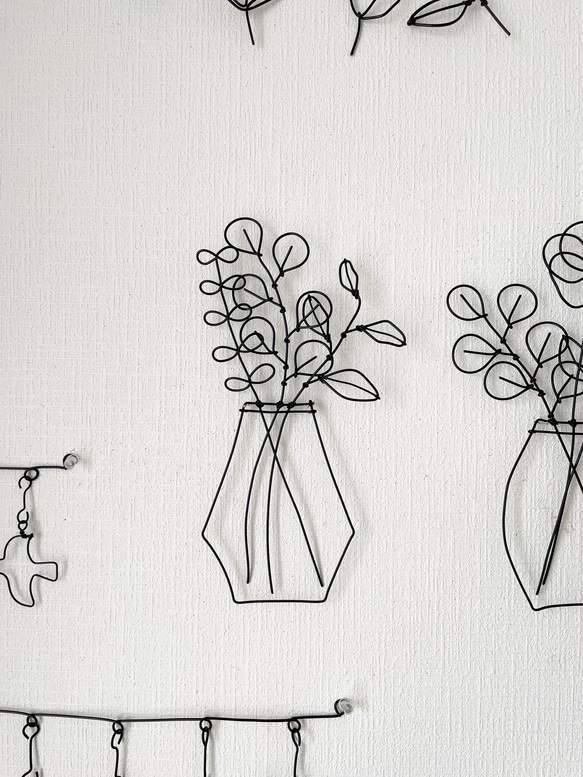 花瓶の草花大　ワイヤークラフト 4枚目の画像