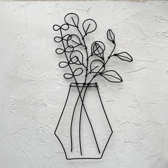 花瓶の草花大　ワイヤークラフト 5枚目の画像