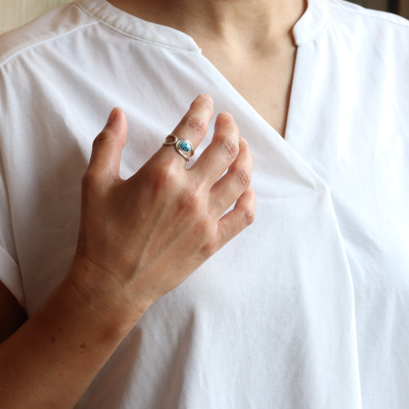 ターコイズ シルバー925 リング わっから 11号、13号、15号