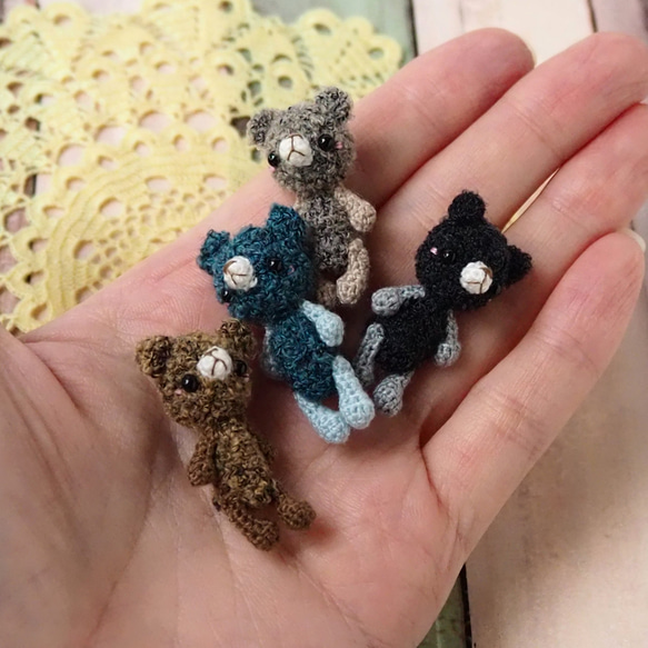 [訂做] 微型 Amigurumi 蓬鬆熊玩具屋朋友 第5張的照片