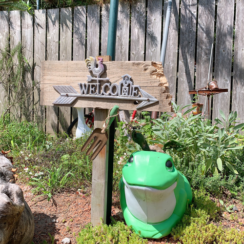 風見鶏 ガーデンオーナメント/ ガーデンピック型 ウェルカムボード/ 鶏