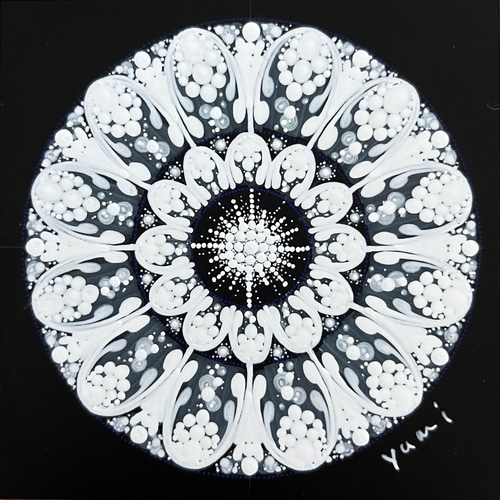 曼荼羅 曼荼羅額入り／手描きマンダラ／時輪タントラ／カーラチャクラ