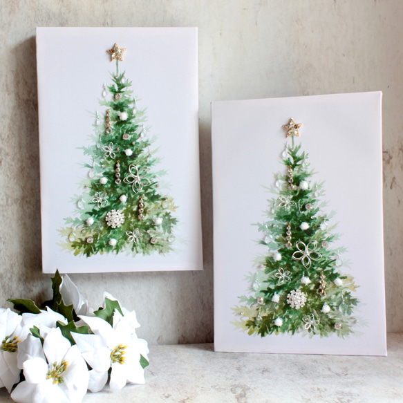 キャンバスの中のクリスマスツリー 2枚目の画像