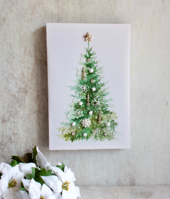 キャンバスの中のクリスマスツリー 1枚目の画像