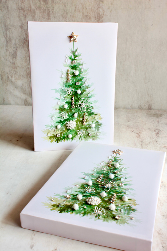 キャンバスの中のクリスマスツリー 3枚目の画像