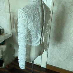 婚紗波萊羅高領 3D 3D 蕾絲刺繡新娘/婚紗/伴娘/婚禮/招待會 第4張的照片