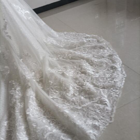 高品質！ウエディングドレス 3D立体レース刺繍 マーメイドライン 人気上昇 12枚目の画像
