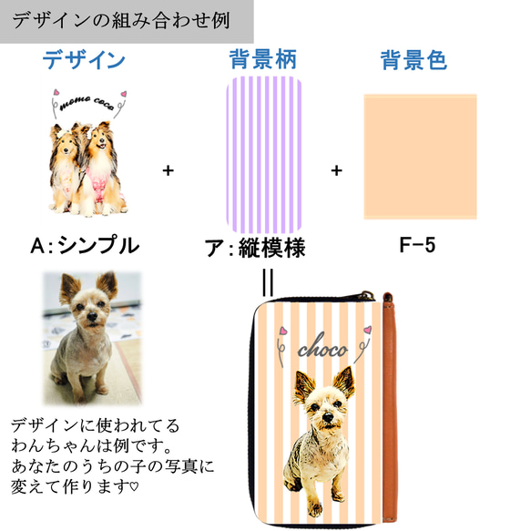 うちの子 ミニ 財布 コインケース ファスナー パスケース 犬 猫 ペット オーダー メイド 7枚目の画像