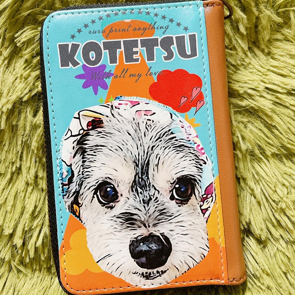 うちの子 ミニ 財布 コインケース ファスナー パスケース 犬 猫 ペット オーダー メイド 10枚目の画像