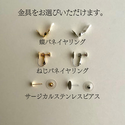sik tsukema～目玉のビーズ刺繍ピアス･イヤリング(クリア黒×クリア青) 7枚目の画像
