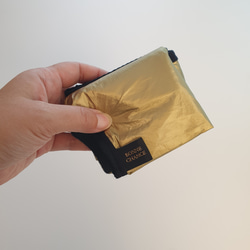 SML/しっとり素敵なマットゴールドのエコバッグ／マチ広たっぷり撥水素材デュポン社製タイベックシルバー✨ 3枚目の画像