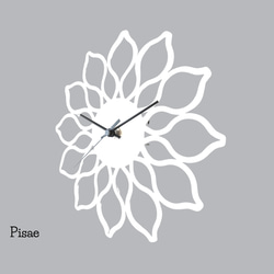 花の時計(ホワイト)_壁掛け時計 2枚目の画像