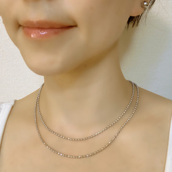 ball chain necklace（silver/long） 2枚目の画像