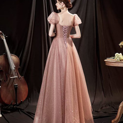 【エンジェルウェディングドレス】ピンク　花嫁　ウェディング　トーストドレス　宴会年次総会公演　ウェディングイブニングドレ 7枚目の画像