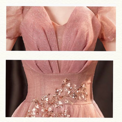 【エンジェルウェディングドレス】ピンク　花嫁　ウェディング　トーストドレス　宴会年次総会公演　ウェディングイブニングドレ 10枚目の画像