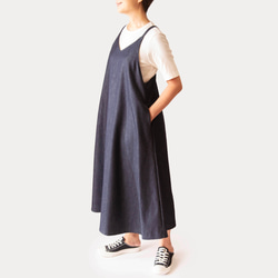 定番人気　岡山デニム【大人のためのデニム】サロペット　ジャンパースカート　サイズSML　体形に合わせてお作りもできます 9枚目の画像