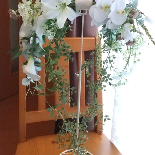 ウェディング＊高品質アーティフィシャルフラワーのホワイトバレリーナ