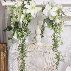 アーティシャルフラワー　ウエディングブーケ　バレリーナブーケ 造花 ウェディング＊高品質アーティフィシャルフラワーのホワイトバレリーナ