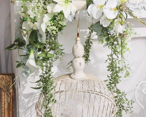 ウェディング＊高品質アーティフィシャルフラワーのホワイトバレリーナ