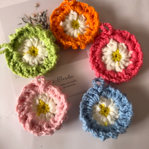 アクリルタワシ エコタワシ お花5枚 その他キッチン小物 kazu 通販