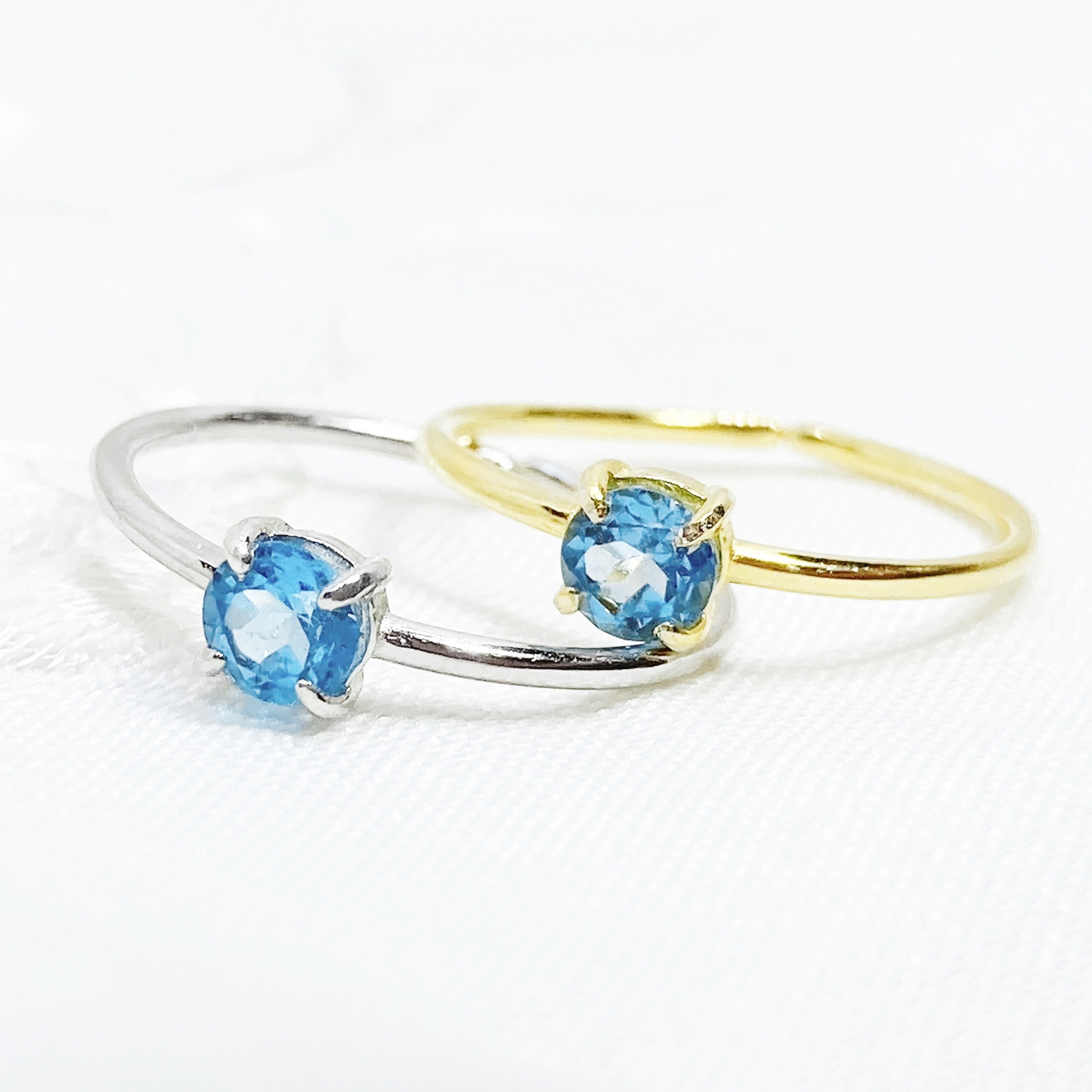 ブルートパーズリング sv925 シルバー 指輪 フリーサイズ イエロー 水色 宝石 ジュエリー 11月誕生石 青 プチ