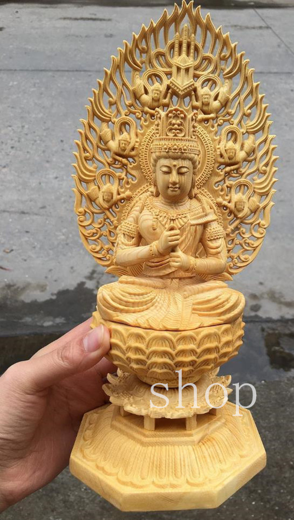 珍しいです貴重品！最高級品 総檜材 仏教工芸品 木彫仏教 精密彫刻