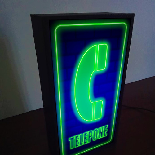 テレフォン 電話 公衆電話 レトロ ピクトマーク ネオン系ランプ