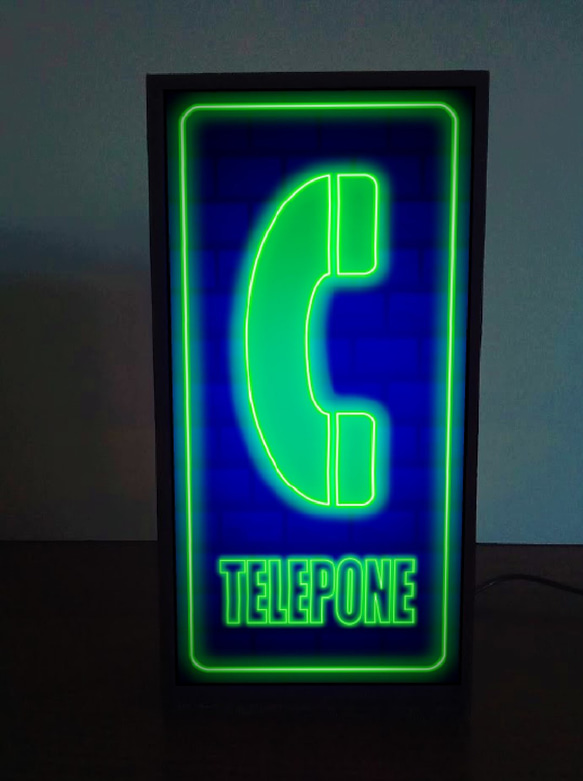 テレフォン 電話 公衆電話 レトロ ピクトマーク ネオン系ランプ