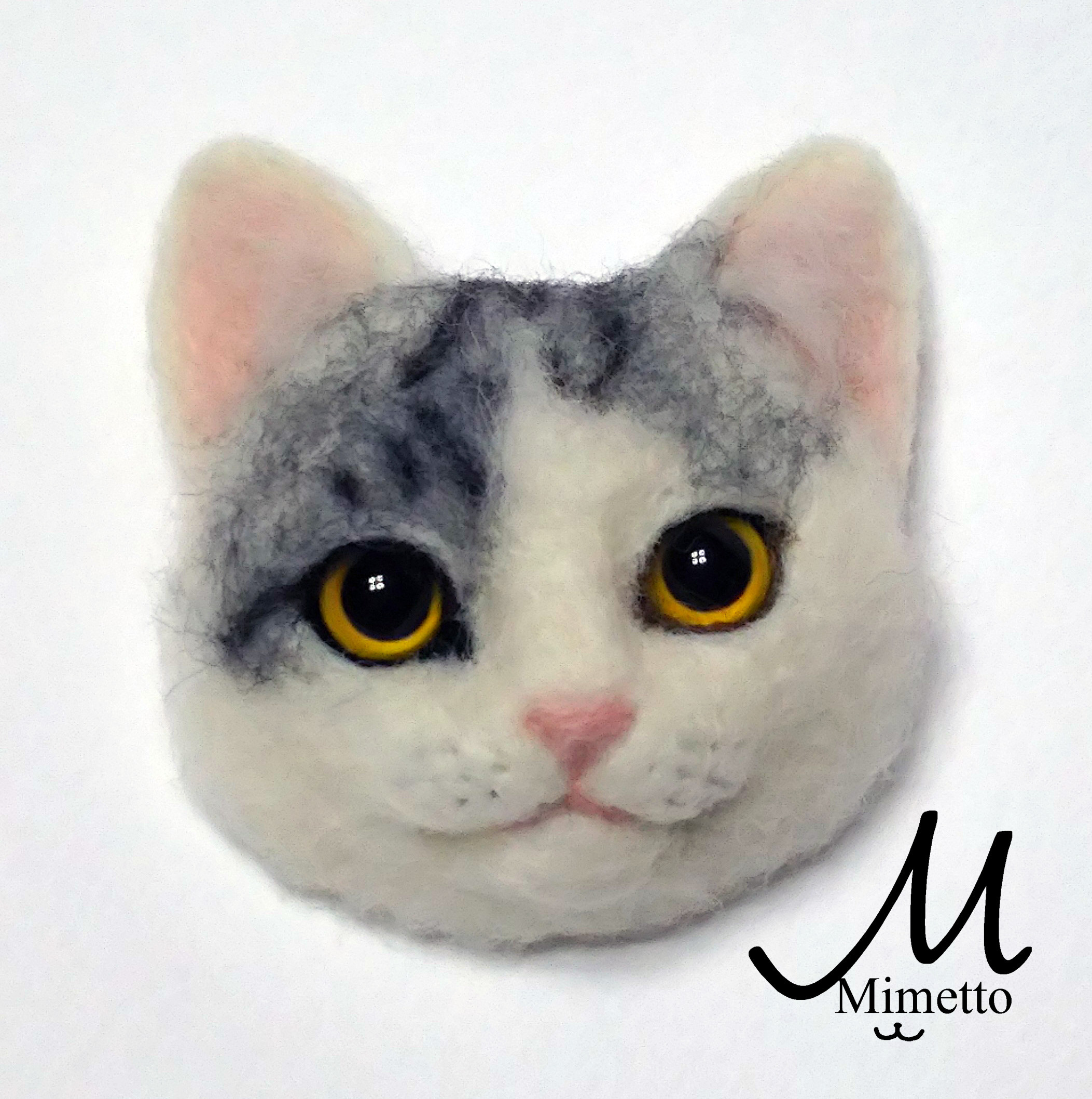 猫顔ブローチ(家の仔オーダー)
